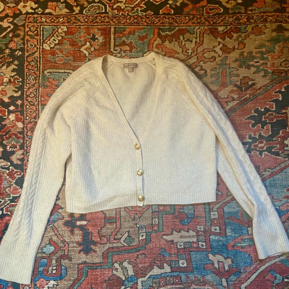 Women's Cream Cardigan Sweater